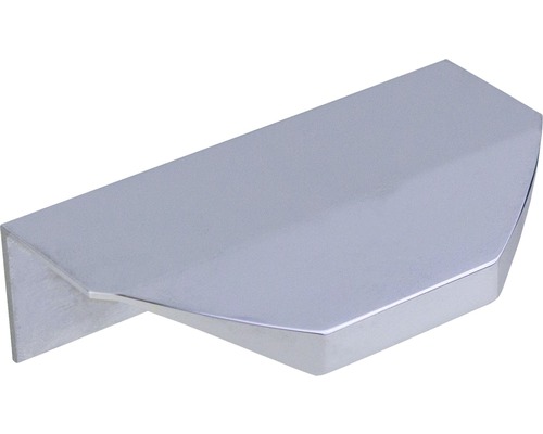Poignée de meuble profilé en aluminium chrome, distance entre les trous 32 mm, Lxlxh 70/38/20 mm