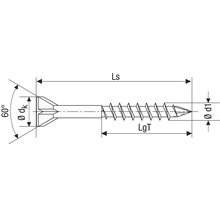 Dessin d''une vis avec indication des dimensions