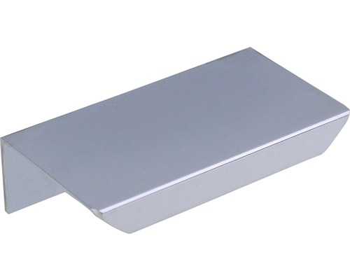 Poignée de meuble profilé en aluminium brillant/chrome, distance entre les trous 32 mm, Lxlxh 70/20/38 mm