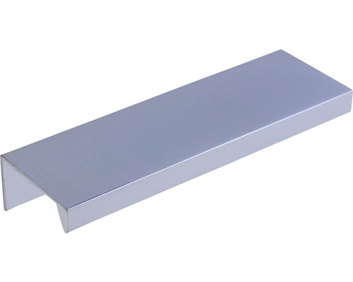 Poignée de meuble profilé en aluminium chrome, distance entre les trous 64 mm, Lxlxh 100/32/18 mm