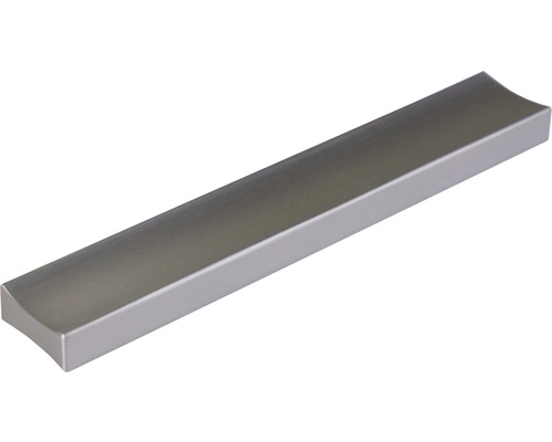 Poignée de meuble en aluminium mat/nickel, distance entre les trous 96 mm, Lxlxh 116/8/18 mm