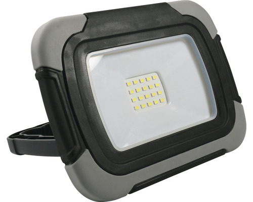 Lampe de travail à LED sans fil IP54 10W 700 lm 6500 K blanc lumière du jour noir/gris 223x189 mm lxH 170x125 mm avec poignée à poser ou suspendre