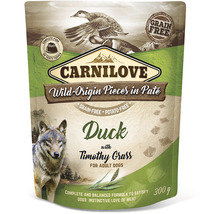 Carnilove Hundefutter mit Ente und Timothy Grass für ausgewachsene Hunde, 300 Gramm