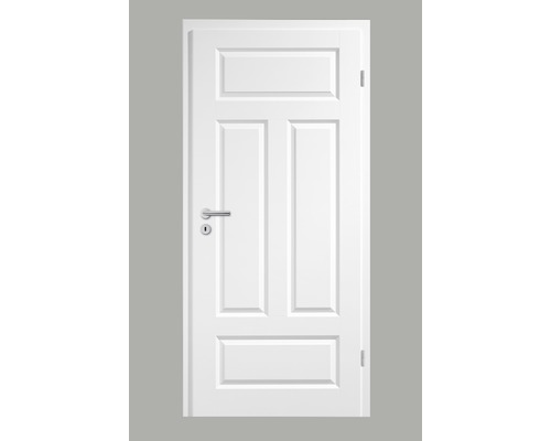 Porte intérieure Pertura Pila 04Q laque blanche (semblable à RAL 9010) 73,5x198,5 cm droite Porte intérieure blanche avec garniture de poignée