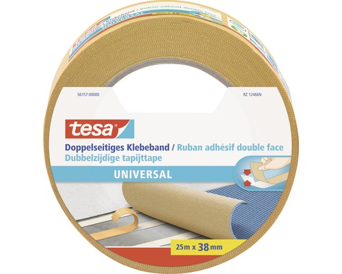 tesa doppelseitiges Klebeband Universal gelb 25m x 38mm-0