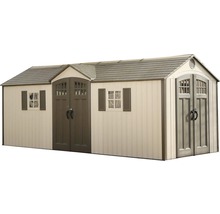 Abri de jardin spacieux avec double porte et fenêtres pour le rangement du jardin