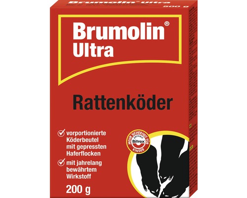 Appât pour rats Brumolin Ultra 200 g à utiliser dans des boîtes à appâts