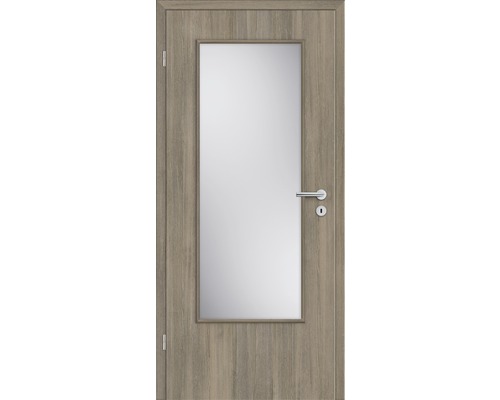 Porte intérieure avec insert en verre et garniture de poignée