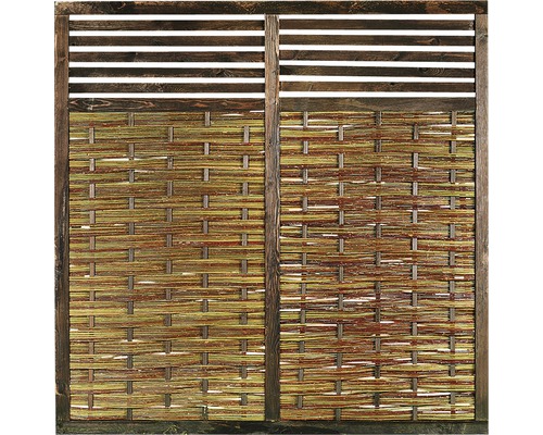 Élément de clôture Lafiora en osier avec treillis 180 x 180 cm