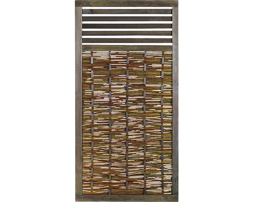 Élément de clôture Lafiora en osier avec treillis 180 x 90 cm
