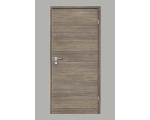 Porte intérieure Pertura Yori CPL mélèze Smoke transversal 86,0x198,5 cm droite Porte en bois avec ferrures et poignée de porte