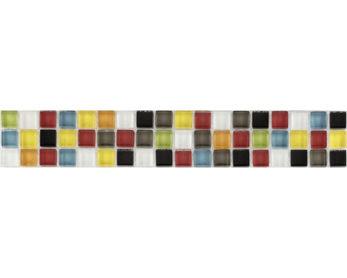 Frise en verre verre multicolore mix 4,8x29,8 cm