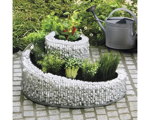 Spirale à fines herbes en gabions bellissa pour balcon et terrasse 57 x 42 x 29 cm