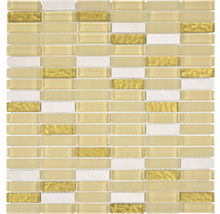 Mosaikfliese aus Glas und Naturstein