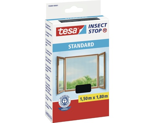 Moustiquaire pour fenêtre tesa Insect Stop Standard sans perçage anthracite 150x180 cm