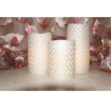 Bougies LED décoratives avec motif mosaïque, lot de trois