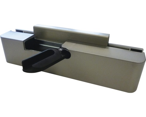 Ferme-porte Pertura Soft Close Retour automatique pour porte en verre tirant gauche Poignée de fenêtre argentée avec poignée noire