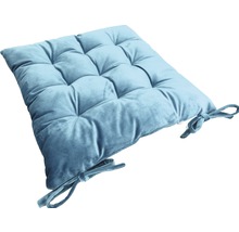Galette de chaise Velvet bleu 40x40x7 cm-thumb-1