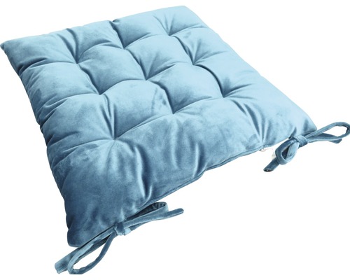 Galette de chaise Velvet bleu 40x40x7 cm