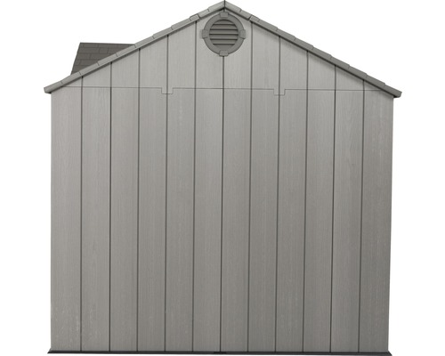 Vue d''une remise de jardin avec toit à pignon et ventilation