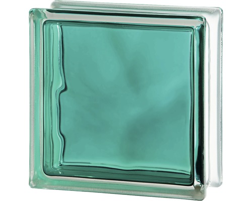 Brique en verre Brilly turquoise 19 cm x 19 cm x 8 cm Pavé de verre