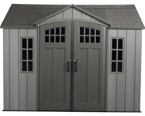 Gartenschuppen aus Kunststoff mit Doppeltür und Fenster