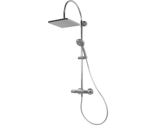 Colonne de douche avec thermostat Breuer Aquamaxx 200 pomme haute carrée chrome 9244008000099