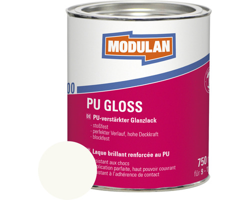 Laque PU MODULAN 6100 gloss 750 ml RAL 9016 blanc signalisation 750 ml