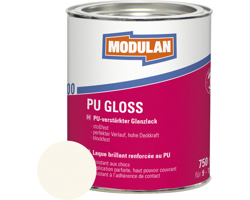 Laque PU MODULAN 6100 gloss 750 ml RAL 9010 blanc pur 750 ml