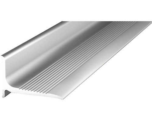 Profilé de finition murale en alu argent autocollant 2.50 m Profilé d''arête d''escalier en aluminium avec rainures