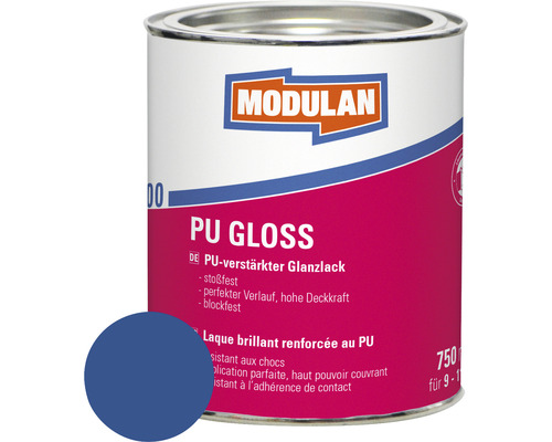 Laque PU MODULAN 6100 gloss 750ml RAL 5010 bleu gentiane 750 ml Boîte de laque brillante PU