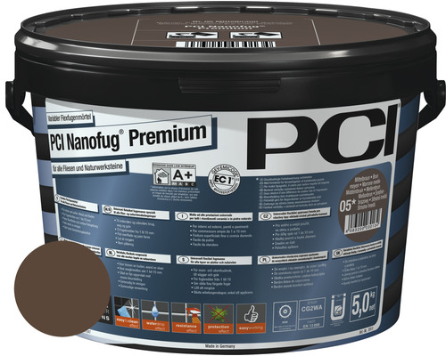 PCI Nanofug Premium Variabler Flexfugenmörtel für alle Fliesen und Natursteine mokka 5 kg PCI Nanofug Premium flexibler Fugenmörtel für Fliesen und Natursteine im Eimer
