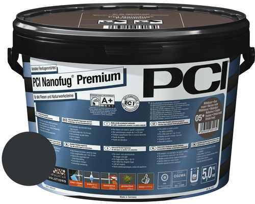PCI Nanofug Premium Variabler Flexfugenmörtel für alle Fliesen und Natursteine schieferbraun 5 kg PCI Nanofug Premium flexibler Fugenmörtel für Fliesen und Natursteine im Eimer