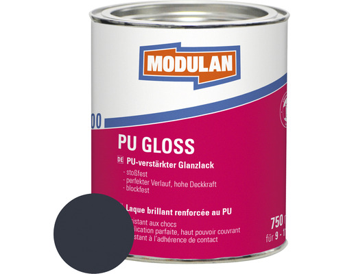 Laque PU MODULAN 6100 gloss 750ml RAL 7016 anthracite 750 ml Boîte de laque brillante PU de Modulan