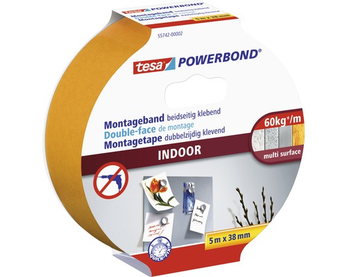 Ruban de montage tesa Powerbond Indoor 5 m x 38 mm