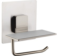 Support pour papier toilette REIKA Ovaro avec tablette magnétique acier inoxydable mat sans plaque de montage
