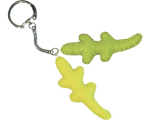 Porte-clés avec deux motifs de crocodile en feutre