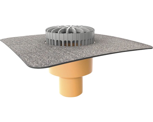 Avaloir de terrasse TopWet avec manchette bitumée intégrée DN 75 h = 182 mm