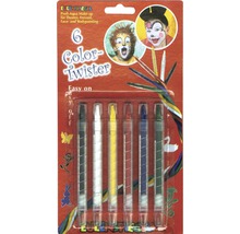 Eulenspiegel Color Twister avec six crayons de maquillage pour le théâtre, les loisirs, le maquillage du visage et du corps
