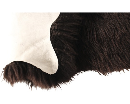 Brauner Schaffellteppich mit Lederunterseite