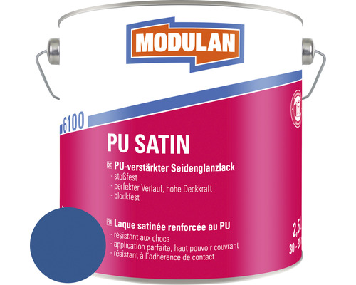 Laque PU MODULAN 6100 satin RAL 5010 bleu gentiane 750 ml MODULAN Pot de laque PU satinée, 2,5 litres