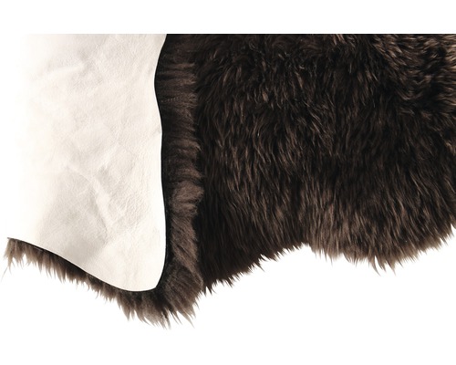 Brauner Schaffellteppich mit Lederseite