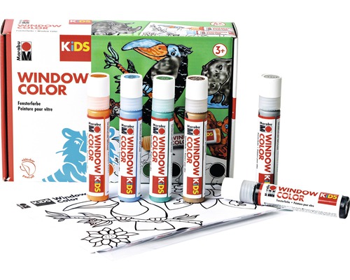 Marabu Window Color Set de peinture pour enfants avec des modèles de peinture