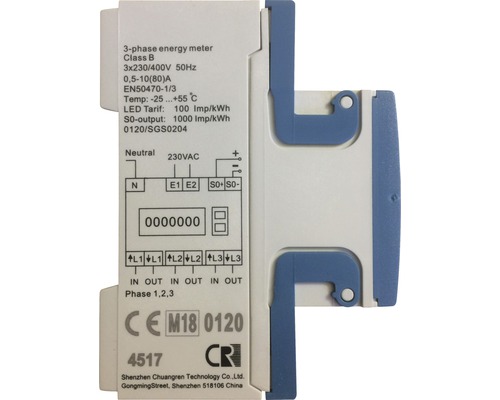 Compteur d''énergie triphasé Classe B