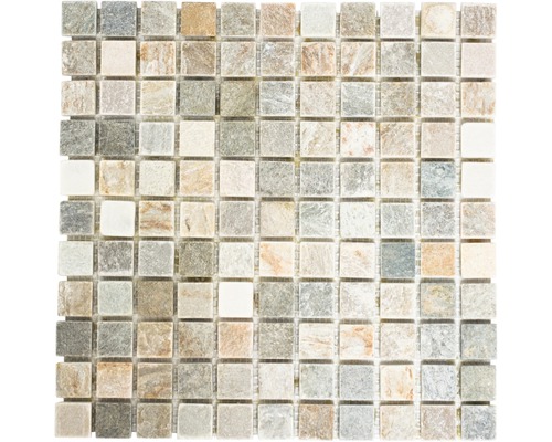 Mosaïques en pierre naturelle XQM 10XS, beige-gris, 30,5 x 32,5 cm