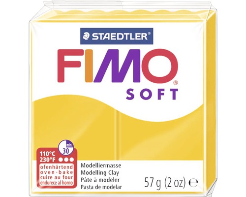 FIMO Soft Modelliermasse sonnengelb 57 g Staedtler Fimo Soft Modelliermasse, 57 Gramm, ofenhärtend