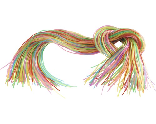 Paquet de fils d''attache en plastique colorés, noués ensemble
