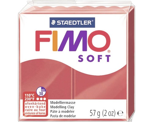 FIMO Soft Modelliermasse kirschrot 57 g Fimo Soft Modelliermasse, 57 Gramm, ofenhärtend