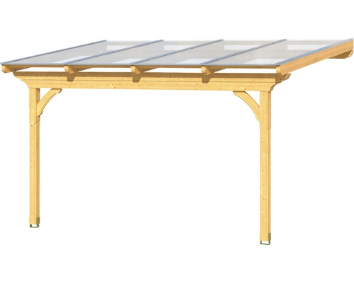 Carport en bois avec toit transparent