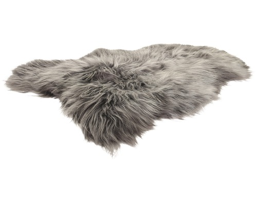 Graue Schaffellimitat Teppich